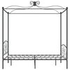 vidaXL Himmelbett-Gestell Grau Metall 120 x 200 cm
