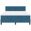 vidaXL LED Boxspringbett mit Matratze Dunkelblau 160 x 200 cm Samt