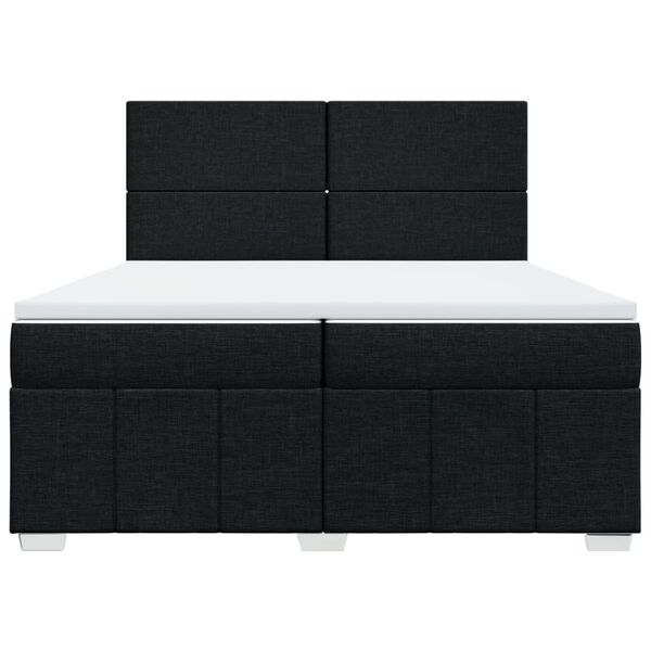 vidaXL Boxspringbett mit Matratze Schwarz 200x200 cm Stoff