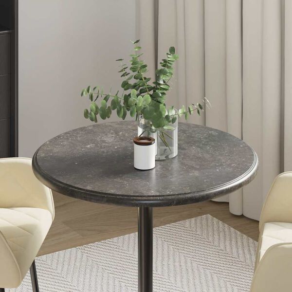 vidaXL Tischplatte Schwarz &Oslash;60x2,5 cm Marmor