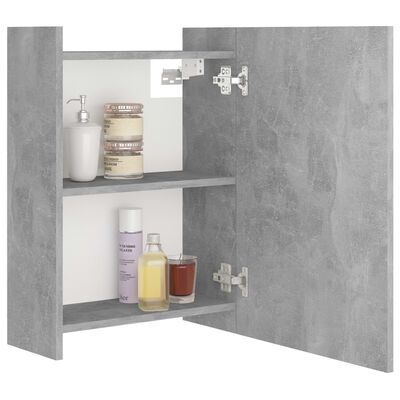 vidaXL Bad-Spiegelschrank Betongrau 62,5x20,5x64 cm Holzwerkstoff