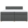 vidaXL Boxspringbett mit Matratze Dunkelgrau 200x200 cm Stoff