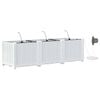 vidaXL Garten-Pflanzgef&auml;&szlig; 3 pcs Wei&szlig; 120 x 40 x 37,5 cm Kunststoff