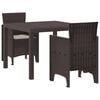 vidaXL Garten Essgruppe 3 stk. Braun Polypropylen