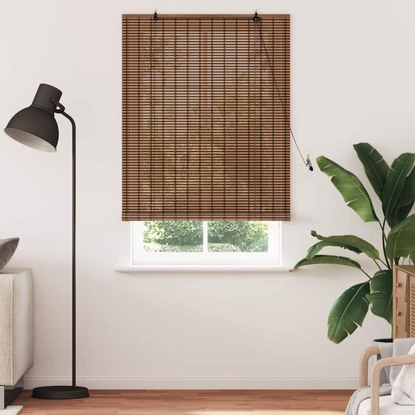 vidaXL Rollo mit Vorh&auml;ngen Braun 110 x 220 cm Bambus