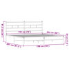 vidaXL Metallbett ohne Matratze Braun Eichen-Optik 193x203 cm