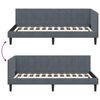 vidaXL Eckbettgestell mit Kopfteil Dunkelgrau 90 cm x 200 cm Samt