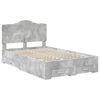vidaXL Bettrahmen mit Kopfteil Beton Grau 135 x 190 cm Holzwerkstoff