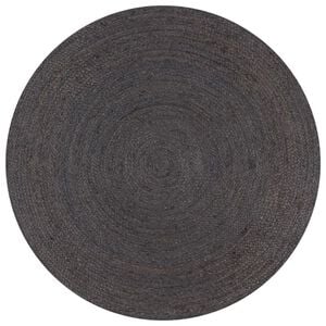 vidaXL Teppich Handgefertigt Jute Rund 90 cm Dunkelgrau