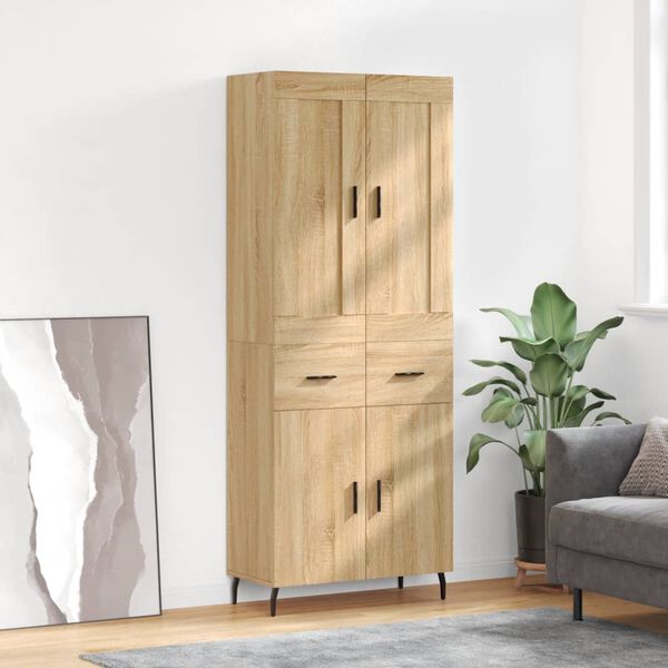 vidaXL Highboard Sonoma-Eiche 69,5x34x180 cm Holzwerkstoff