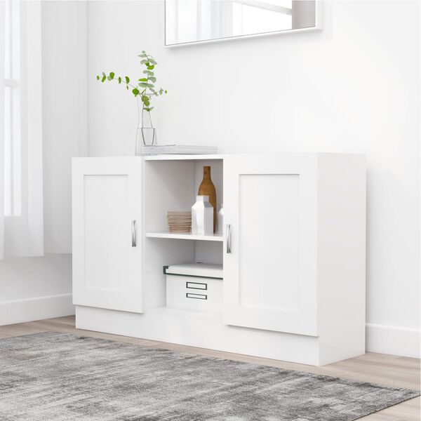 vidaXL Sideboard Hochglanz-Wei&szlig; 120x30,5x70 cm Holzwerkstoff