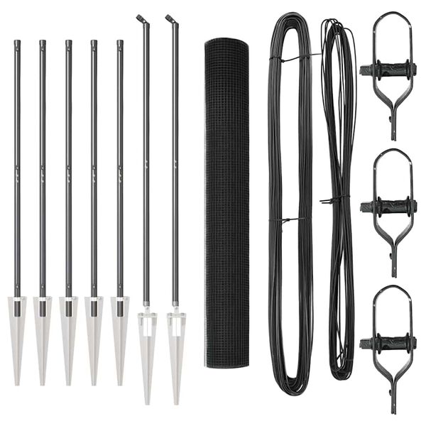 vidaXL Zaun mit Pfosten Grau 1,4 x 10 m Stahl