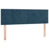 vidaXL Boxspringbett mit Matratze & LED Dunkelblau 140x190 cm Samt