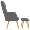 vidaXL Relaxsessel mit Hocker Dunkelgrau Stoff