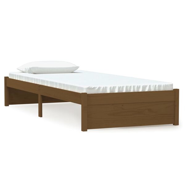 vidaXL Massivholzbett ohne Matratze Honigbraun 75x190 cm
