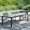 vidaXL Gartentisch Schwarz 250x100x75 cm Geh&auml;rtetes Glas Poly Rattan