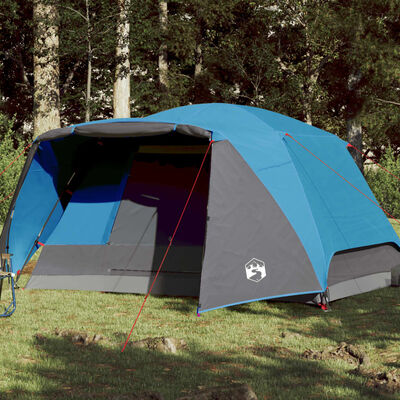 vidaXL Campingzelt mit Vorzelt 4 Personen Blau Wasserdicht