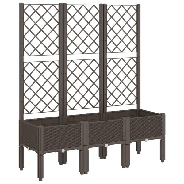 vidaXL Pflanzk&uuml;bel mit Rankgitter Braun 120x40x142 cm PP
