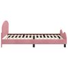 vidaXL Kinderbettgestell mit Kopfteil Rosa 90 x 200 cm Samt