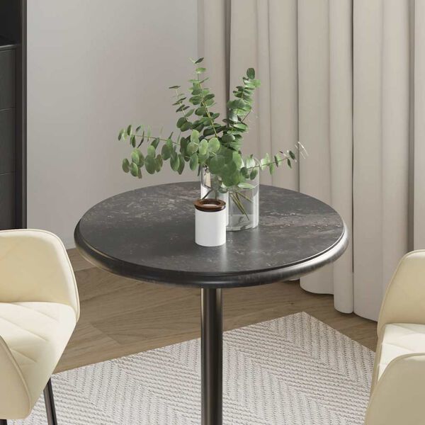 vidaXL Tischplatte Schwarz &Oslash;50x2,5 cm Marmor