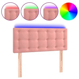 vidaXL LED Kopfteil Rosa 80x5x78/88 cm Samt