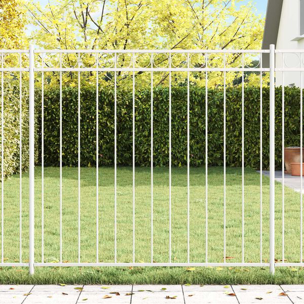 vidaXL Zaunelement Wei&szlig; 170 x 120 cm Stahl