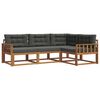 vidaXL Outdoor-Sofagarnitur mit Kissen 4 pcs Natur und Anthrazit