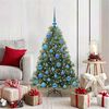 vidaXL K&uuml;nstlicher Weihnachtsbaum mit 150 LEDs Gr&uuml;n 120 cm PE und PVC