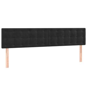 vidaXL Kopfteile Schwarz 160x5x78/88 cm Samt