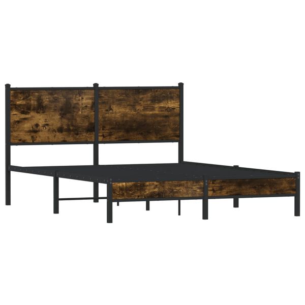 vidaXL Metallbett ohne Matratze R&auml;uchereiche 137x190 cm