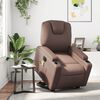 vidaXL Massagesessel mit Aufstehhilfe Elektrisch Braun Kunstleder