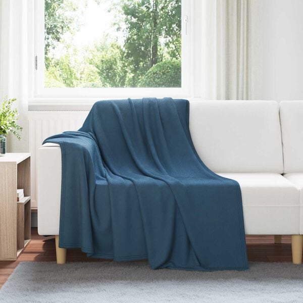vidaXL &Uuml;berwurfdecke Marineblau 200 x 150 cm Fleece