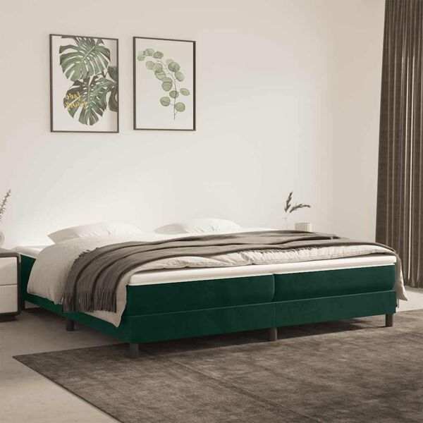 vidaXL Boxspringbettgestell Dunkelgr&uuml;n 200x200 cm Samt