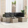 vidaXL Gartensofa-set 5 pcs Hellgrau Poly-Rattan