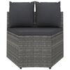 vidaXL 7-tlg. Garten-Sofagarnitur mit Auflagen Poly Rattan Grau