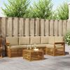vidaXL Ecksofa Set mit Kissen 6 pcs Natur und Beige Massivholz Akazie