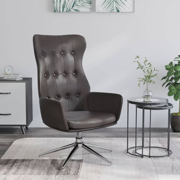 vidaXL Relaxsessel Gl&auml;nzend Schwarz Kunstleder