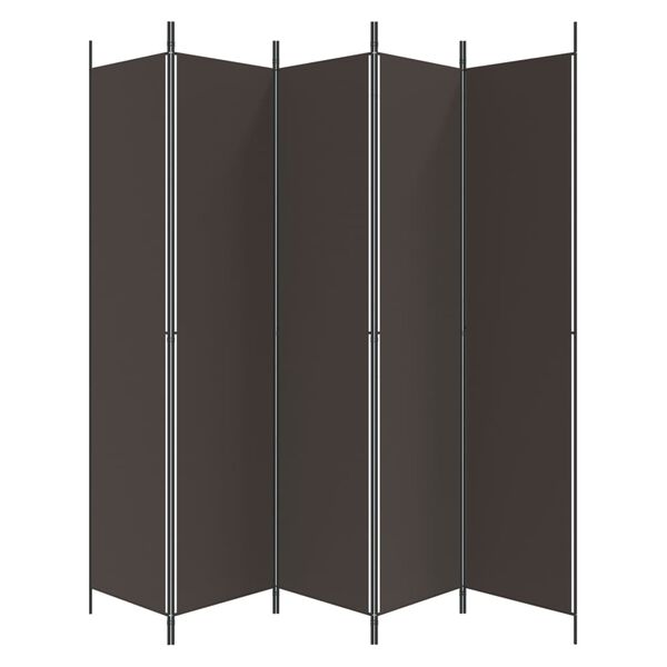 vidaXL 5-tlg. Paravent Braun 250x220 cm Stoff