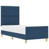 vidaXL Bettgestell mit Kopfteil Blau 80 x 200 cm Stoff
