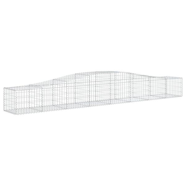 vidaXL Gabionen mit Hochbogen 4 Stk. 400x50x40/60cm Verzinktes Eisen