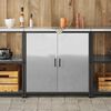 vidaXL K&uuml;chenaufbewahrung mit Regal Silber 60 x 50 x 92 cm Stahl