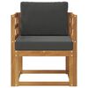 vidaXL Outdoor-Sofa Massives Akazienholz und Polyester Natur