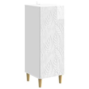 vidaXL Sideboard Hochglanz Wei&szlig; 33 x 34,5 x 90 cm Holzwerkstoff