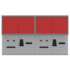 vidaXL Werkzeugschrank-Set 6 pcs Rot Pulverbeschichteter Stahl