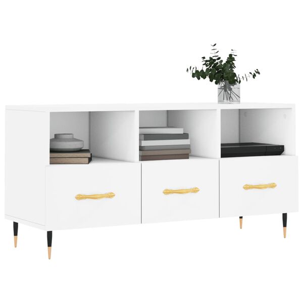 vidaXL TV-Schrank Weiß 102x36x50 cm Holzwerkstoff