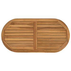 vidaXL Tischplatte Oval Massives Teakholz Natur