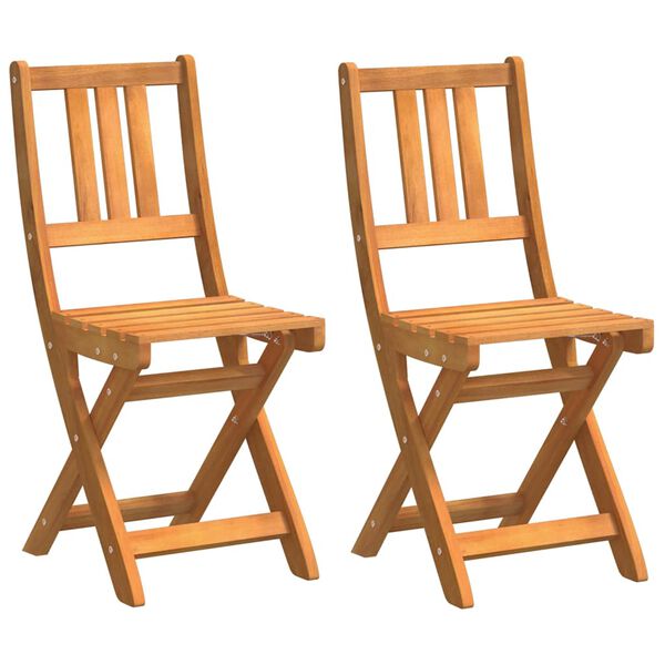 vidaXL Gartenstuhl 2 pcs &Ouml;l-Natur 40 x 42 x 85 cm Massivholz Akazie