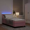 vidaXL LED Boxspringbett mit Matratze mit LED Rosa 80 x 200 cm Samt