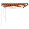 vidaXL Markise Manuell Einziehbar mit LED 6x3 m Orange und Braun