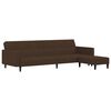 vidaXL Schlafsofa 2-Sitzer mit Hocker Braun Mikrofasergewebe